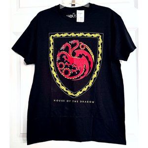RIPPLE JUNCTION House of the Dragon, Dragon Shield Black T-Shirt Size Large NWT